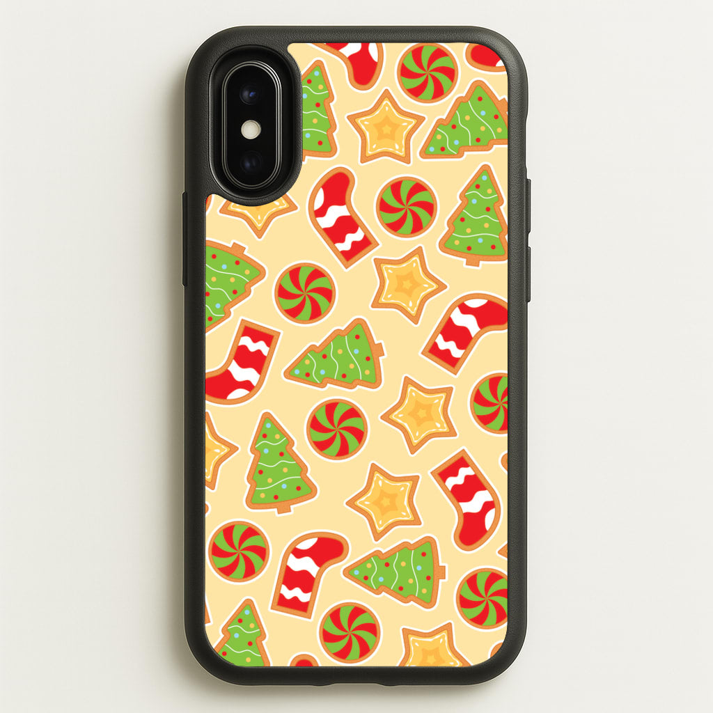 Gingerbread And Stocking Pattern - Christmas Patterns Phone Case for iPhone X / XS