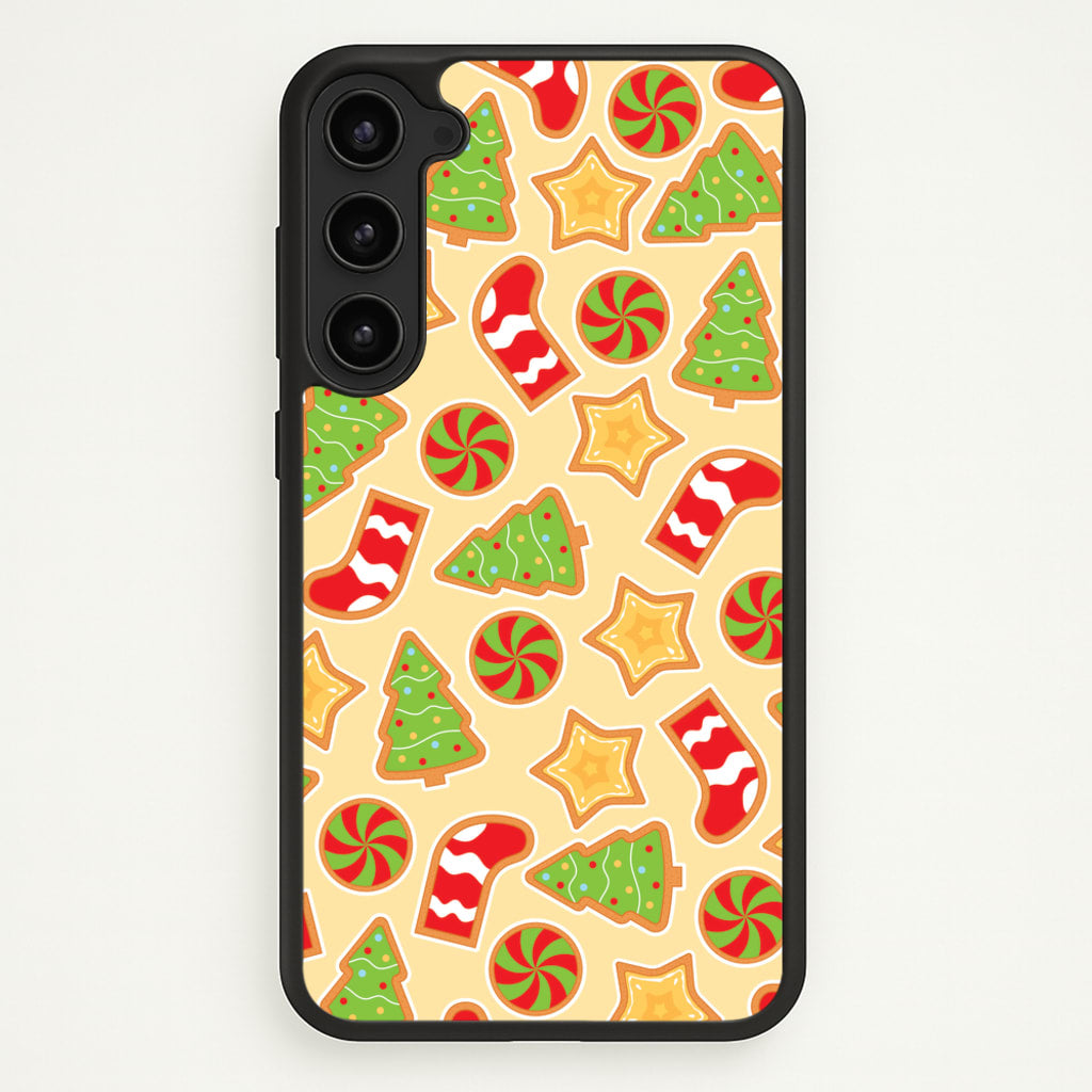 Gingerbread And Stocking Pattern - Christmas Patterns Phone Case for Galaxy S23 Plus