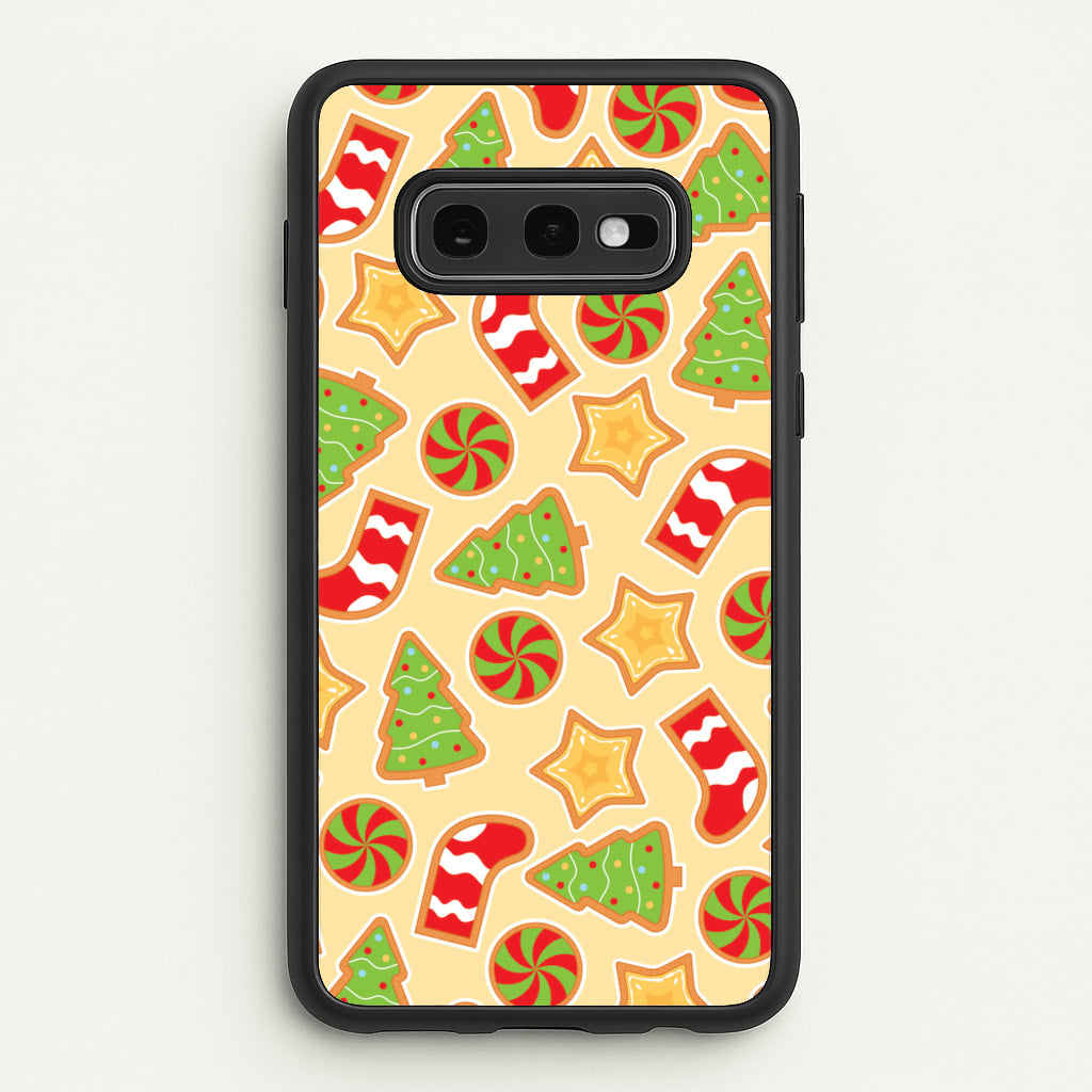 Gingerbread And Stocking Pattern - Christmas Patterns Phone Case for Galaxy S10e