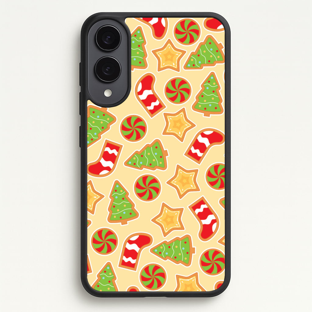 Gingerbread And Stocking Pattern - Christmas Patterns Phone Case for Galaxy S25 Edge