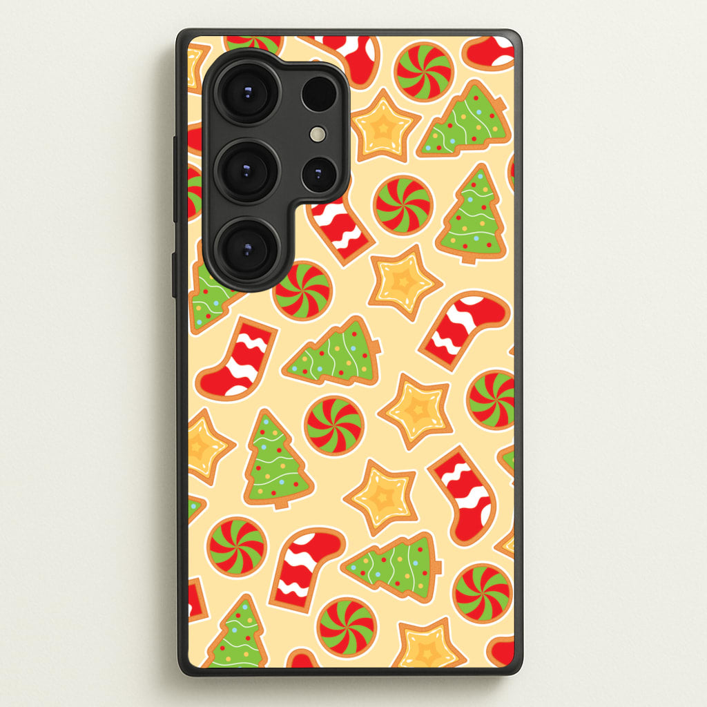 Gingerbread And Stocking Pattern - Christmas Patterns Phone Case for Galaxy S25 Ultra