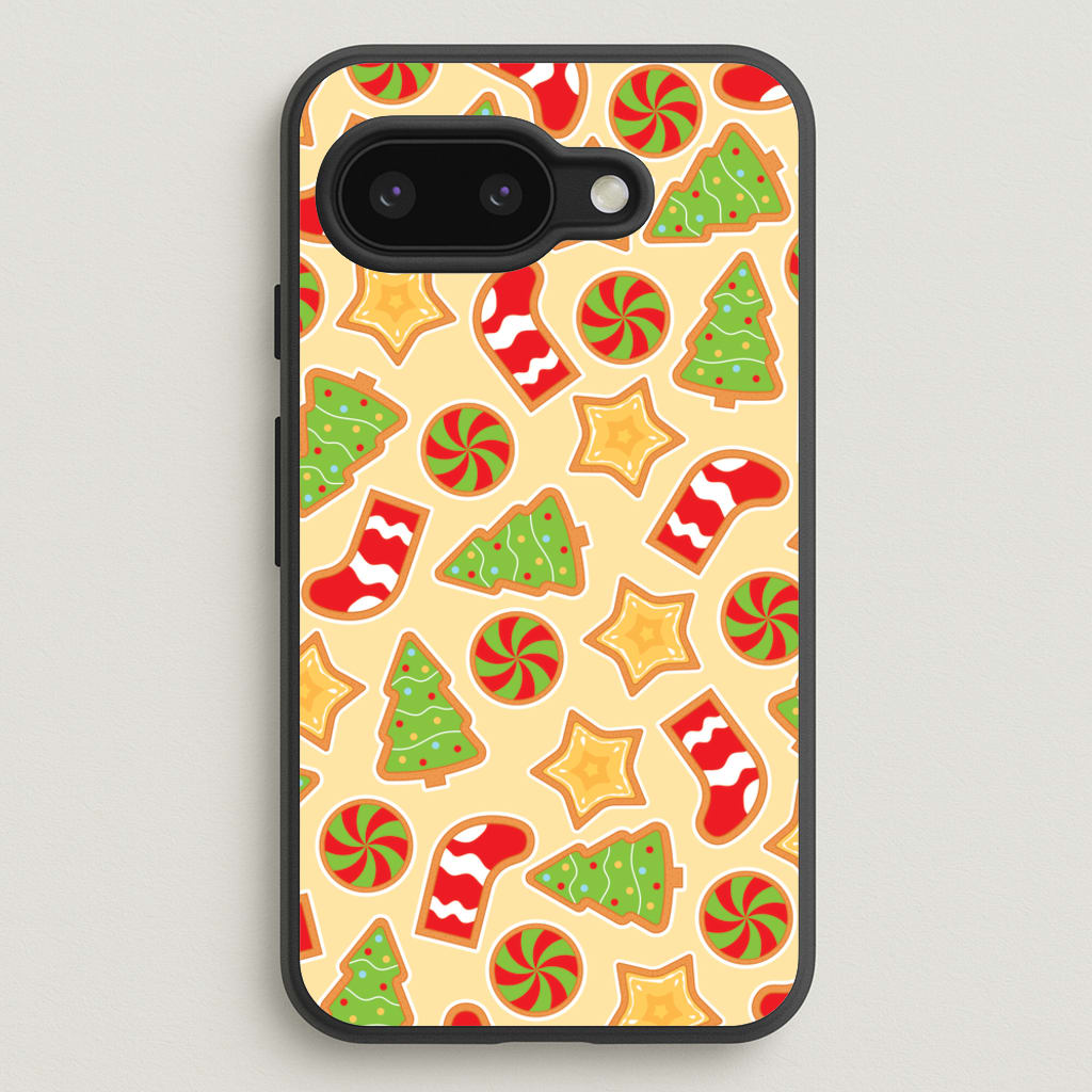 Gingerbread And Stocking Pattern - Christmas Patterns Phone Case for Google Pixel 9a