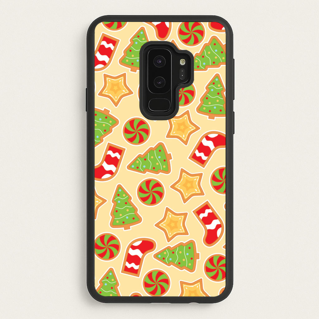 Gingerbread And Stocking Pattern - Christmas Patterns Phone Case for Galaxy S9 Plus