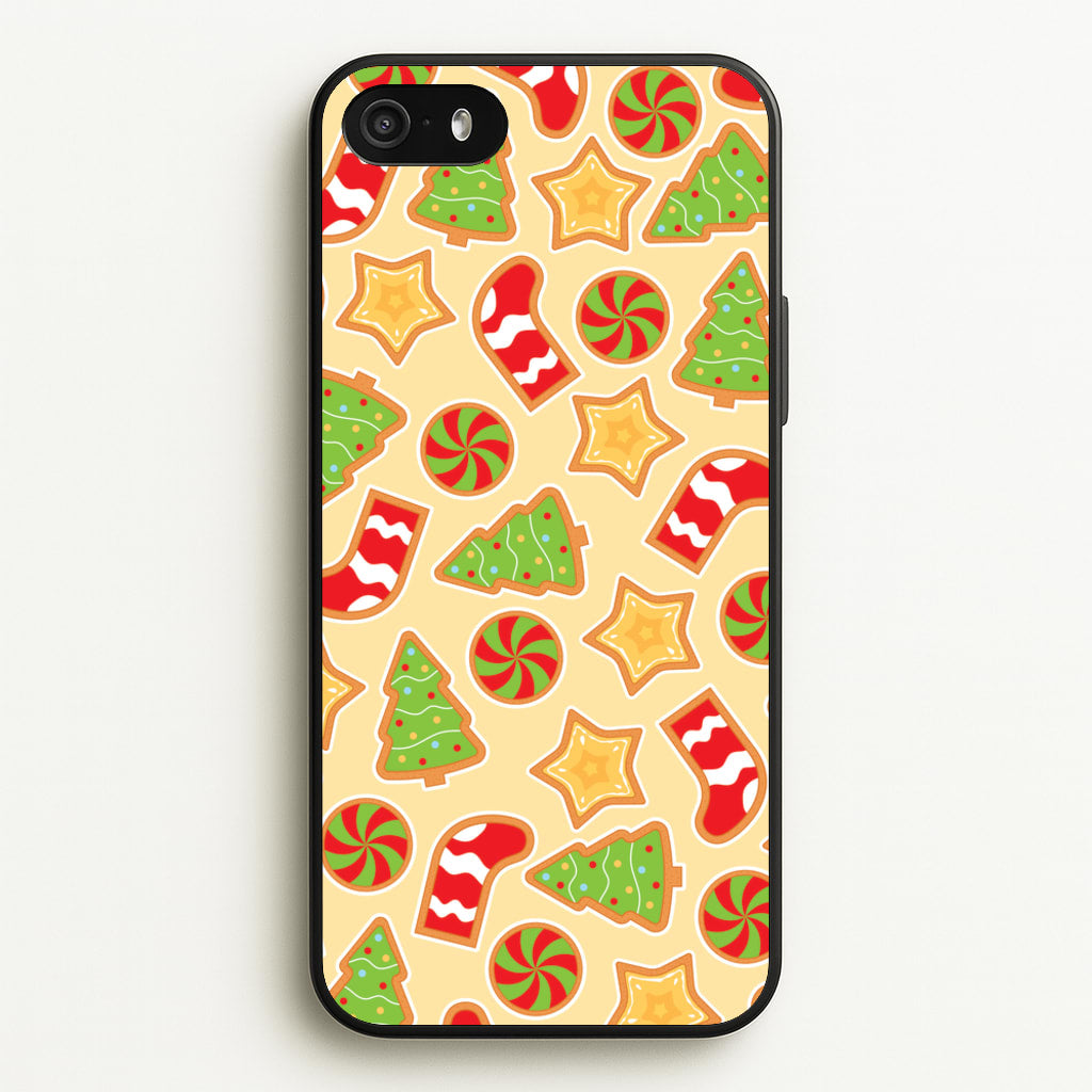 Gingerbread And Stocking Pattern - Christmas Patterns Phone Case for iPhone 5 / 5s / SE 2016