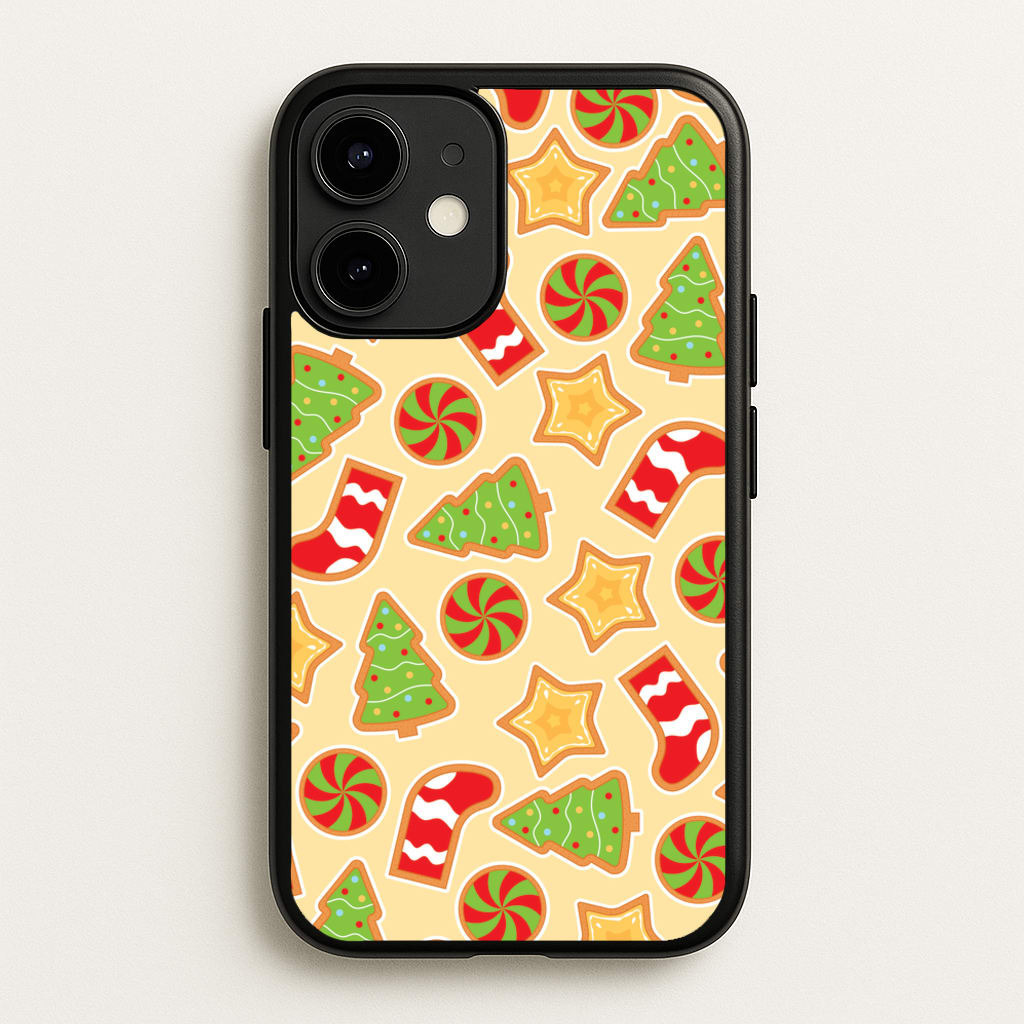 Gingerbread And Stocking Pattern - Christmas Patterns Phone Case for iPhone 12 Mini