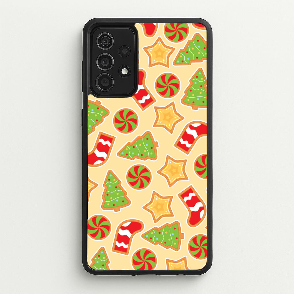 Gingerbread And Stocking Pattern - Christmas Patterns Phone Case for Galaxy A52 / A52s