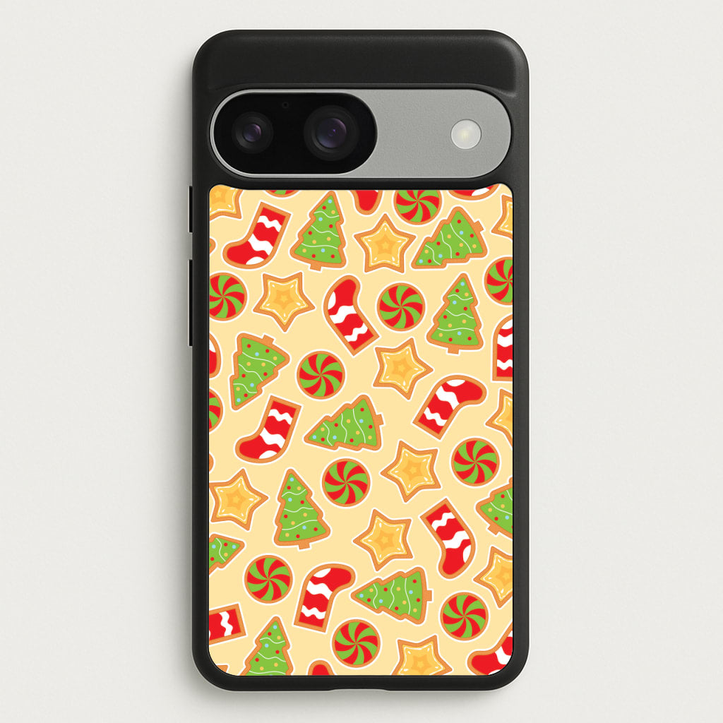 Gingerbread And Stocking Pattern - Christmas Patterns Phone Case for Google Pixel 9 / 9 Pro
