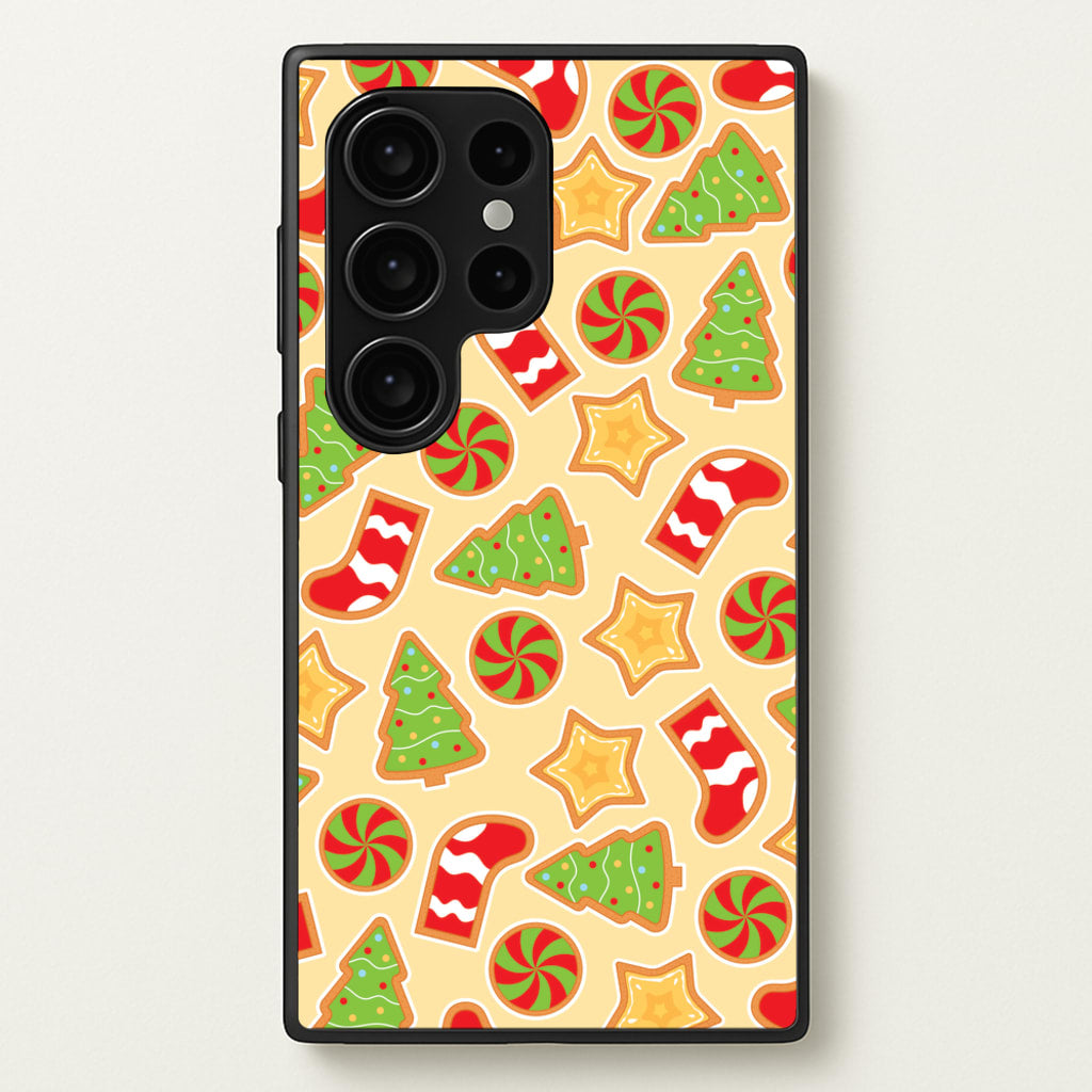 Gingerbread And Stocking Pattern - Christmas Patterns Phone Case for Galaxy S24 Ultra