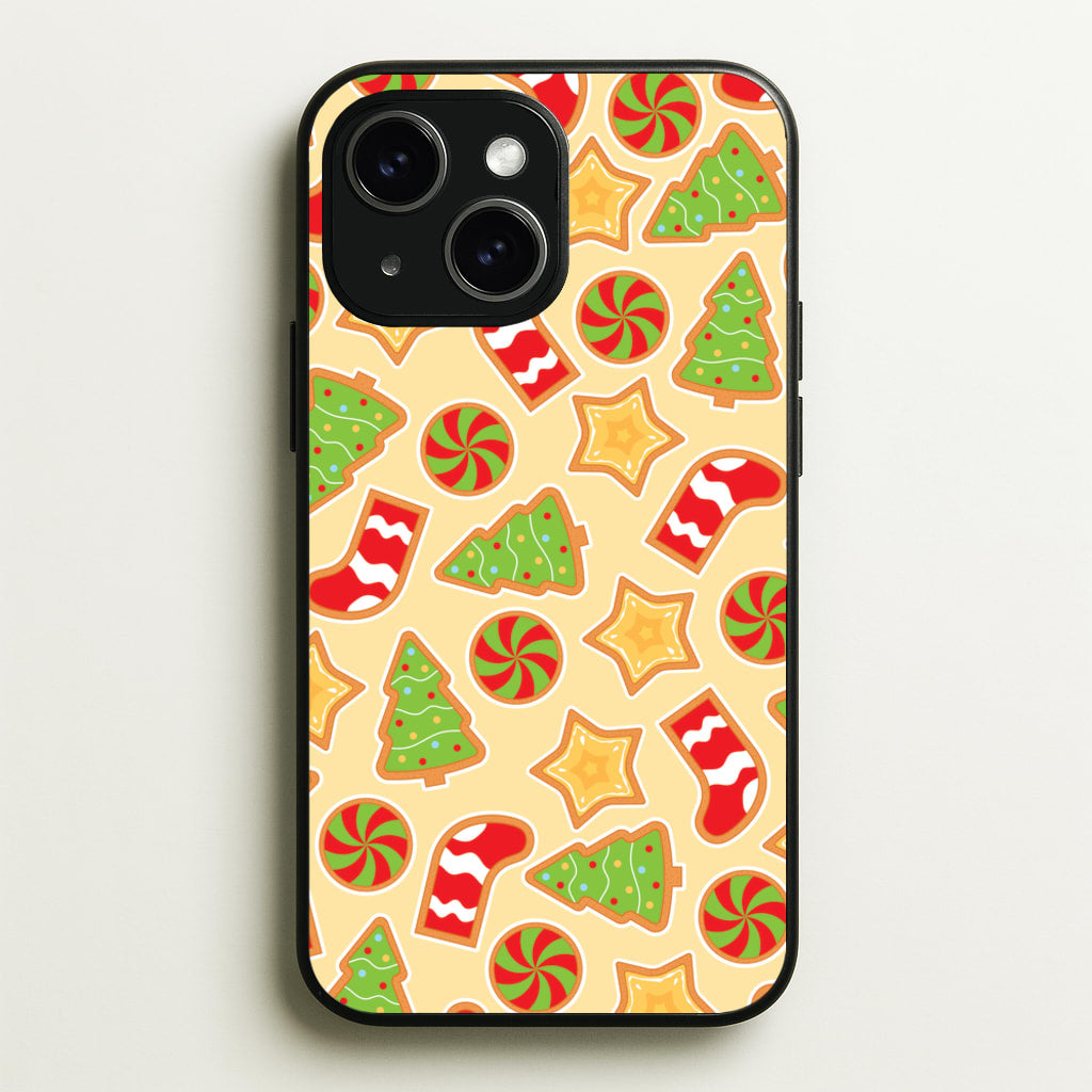Gingerbread And Stocking Pattern - Christmas Patterns Phone Case for iPhone 14