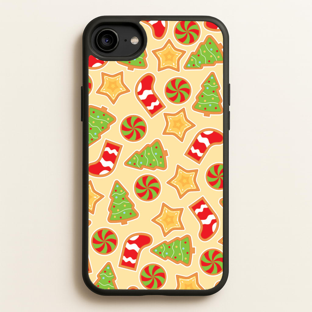 Gingerbread And Stocking Pattern - Christmas Patterns Phone Case for iPhone 6 / 7 / 8 / SE