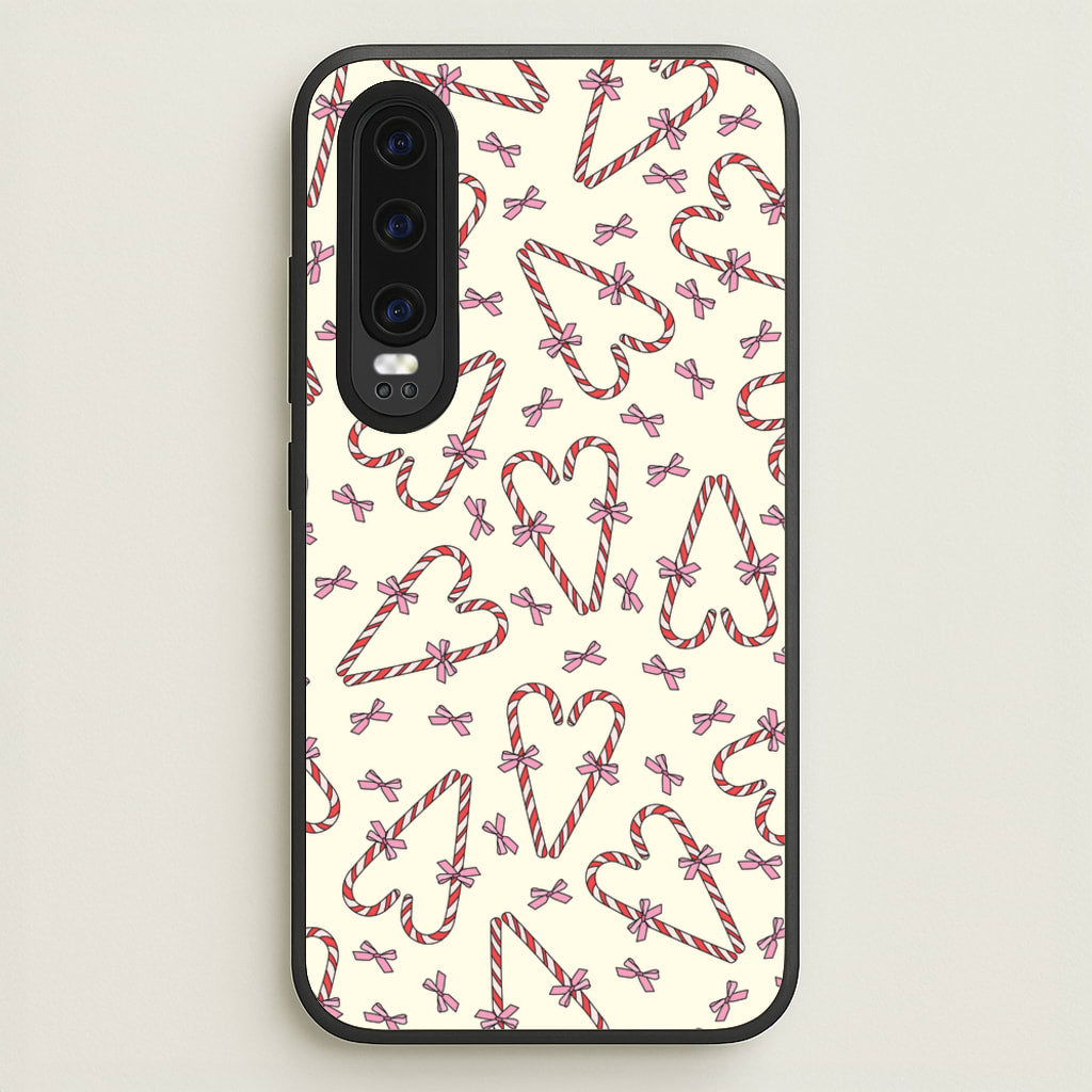 Candy Cane Love Heart Pattern - Christmas Patterns Phone Case for Huawei P30