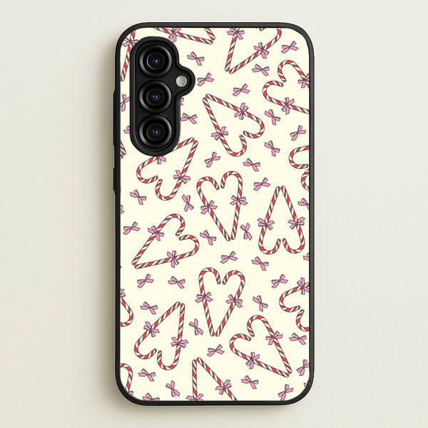 Candy Cane Love Heart Pattern - Christmas Patterns Phone Case for Galaxy A54