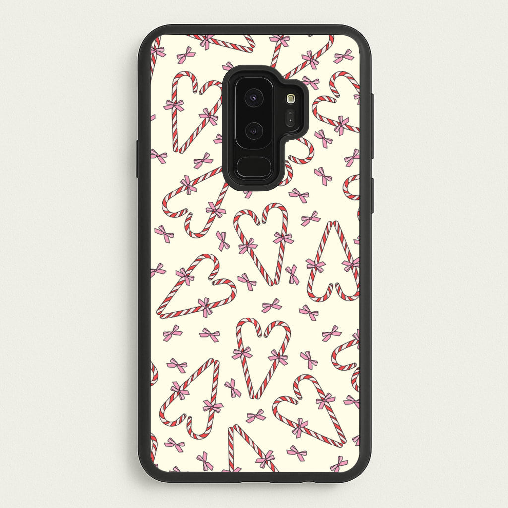Candy Cane Love Heart Pattern - Christmas Patterns Phone Case for Galaxy S9 Plus