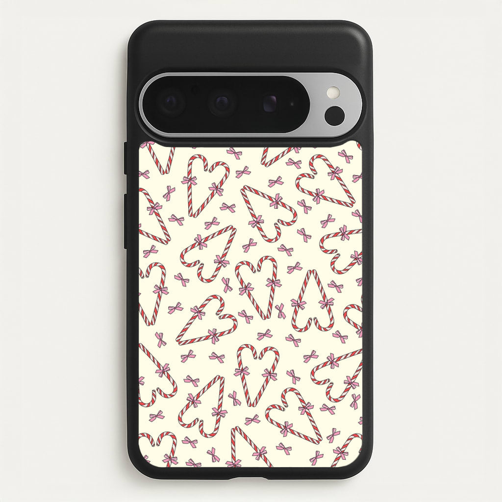 Candy Cane Love Heart Pattern - Christmas Patterns Phone Case for Google Pixel 9 Pro XL