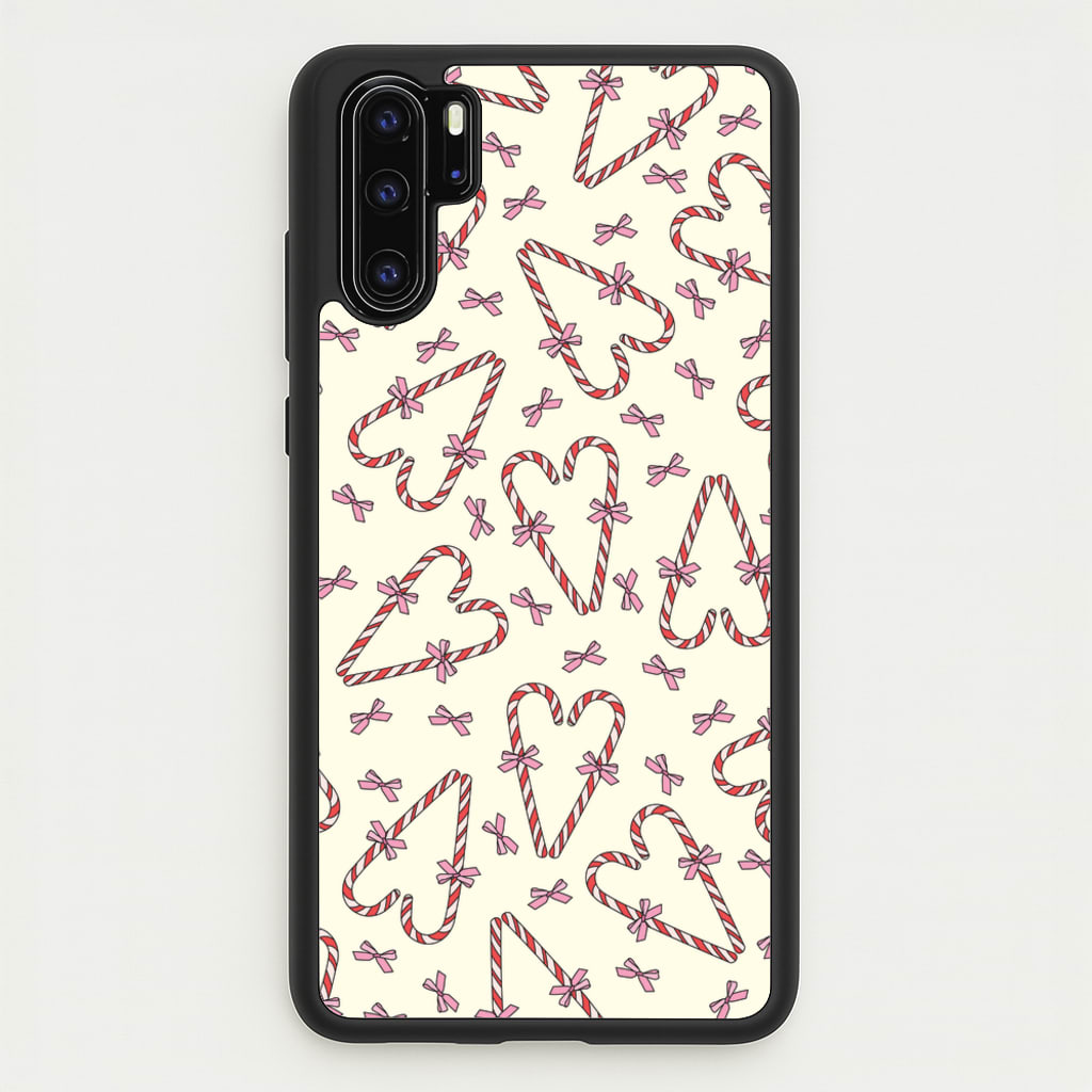 Candy Cane Love Heart Pattern - Christmas Patterns Phone Case for Huawei P30 Pro