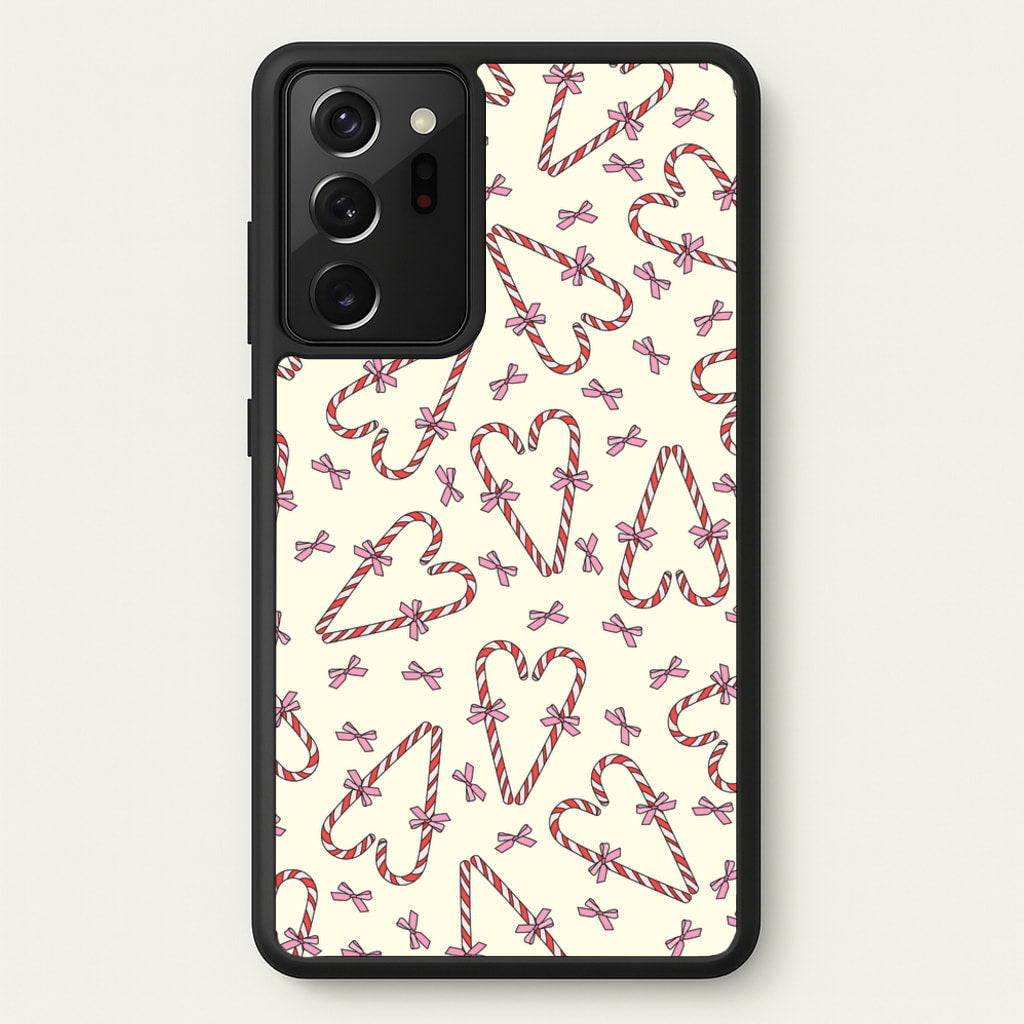 Candy Cane Love Heart Pattern - Christmas Patterns Phone Case for Galaxy Note 20 Ultra