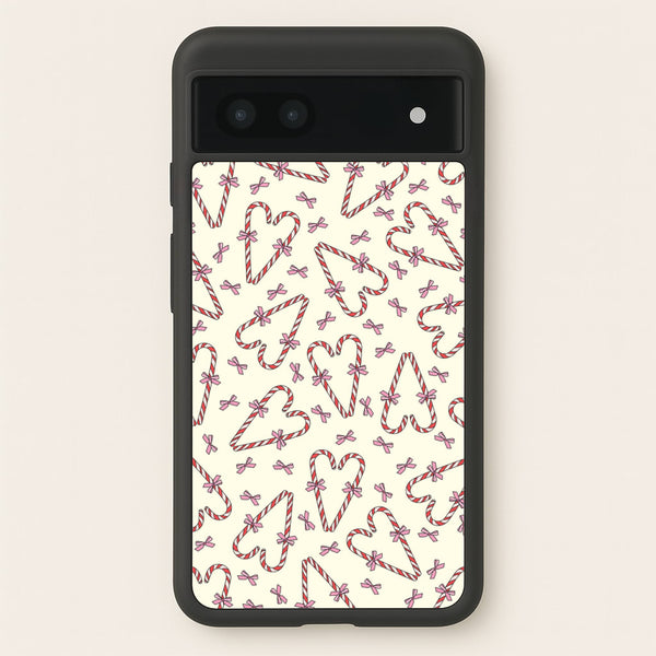 Candy Cane Love Heart Pattern - Christmas Patterns Phone Case for Google Pixel 6a