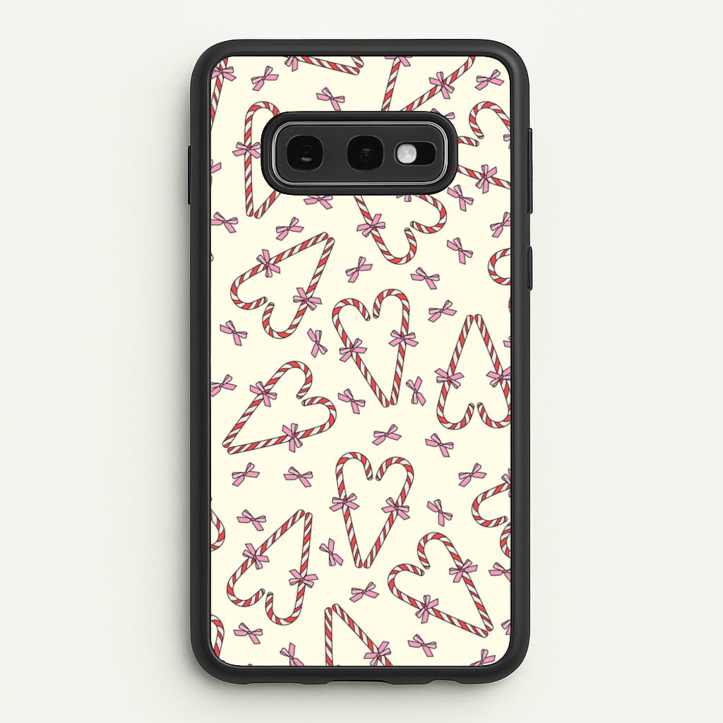 Candy Cane Love Heart Pattern - Christmas Patterns Phone Case for Galaxy S10e