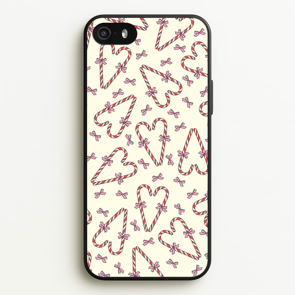 Candy Cane Love Heart Pattern - Christmas Patterns Phone Case for iPhone 5 / 5s / SE 2016