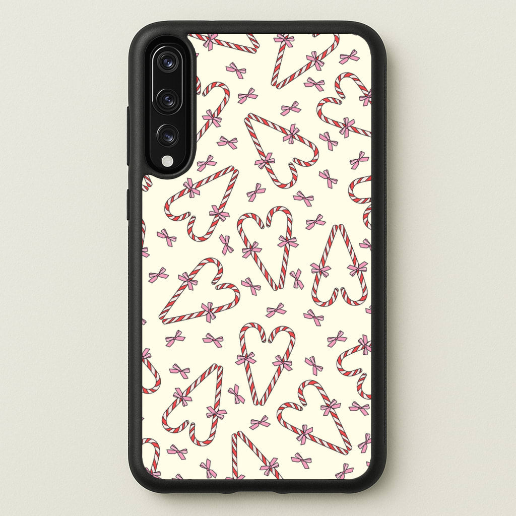Candy Cane Love Heart Pattern - Christmas Patterns Phone Case for Huawei P20 Pro