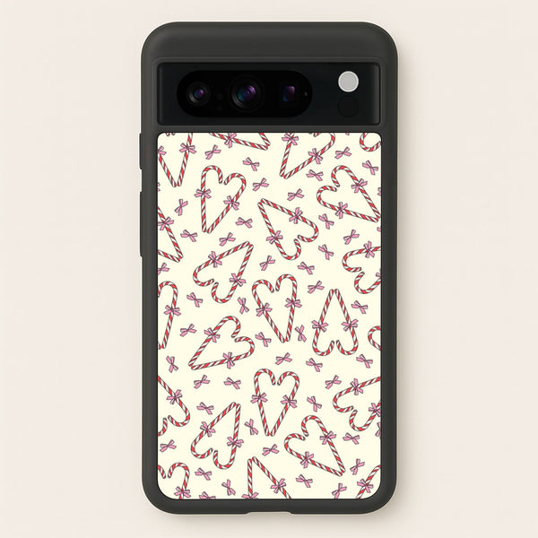 Candy Cane Love Heart Pattern - Christmas Patterns Phone Case for Google Pixel 8 Pro