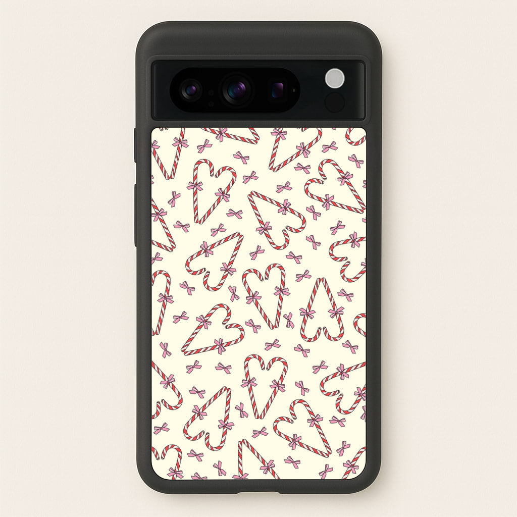 Candy Cane Love Heart Pattern - Christmas Patterns Phone Case for Google Pixel 8 Pro