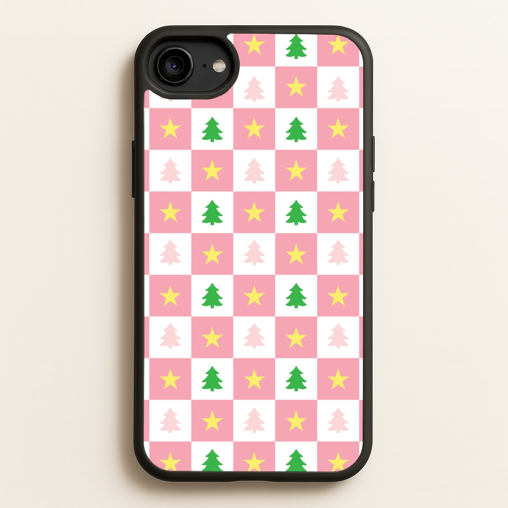 Pink And Green Tree Pattern - Christmas Patterns Phone Case for iPhone 6 / 7 / 8 / SE