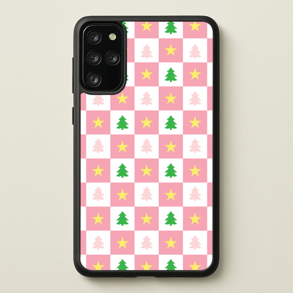 Pink And Green Tree Pattern - Christmas Patterns Phone Case for Galaxy S20 Plus