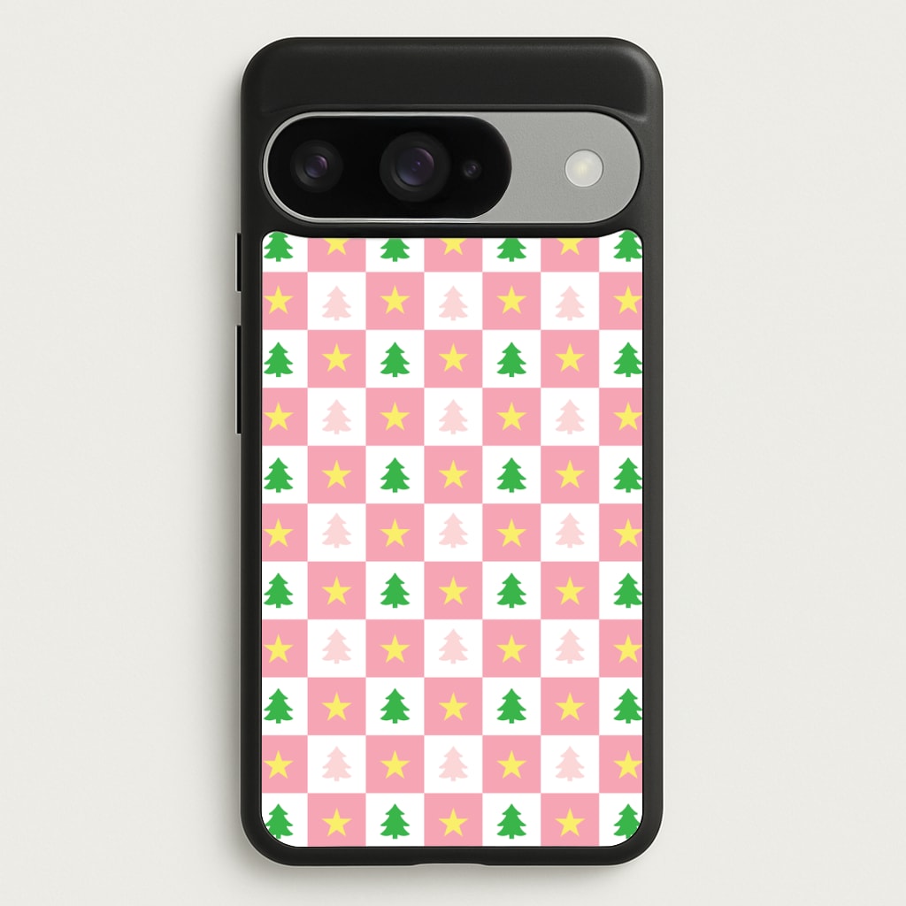 Pink And Green Tree Pattern Phone Case for Google Pixel 10 / 10 Pro