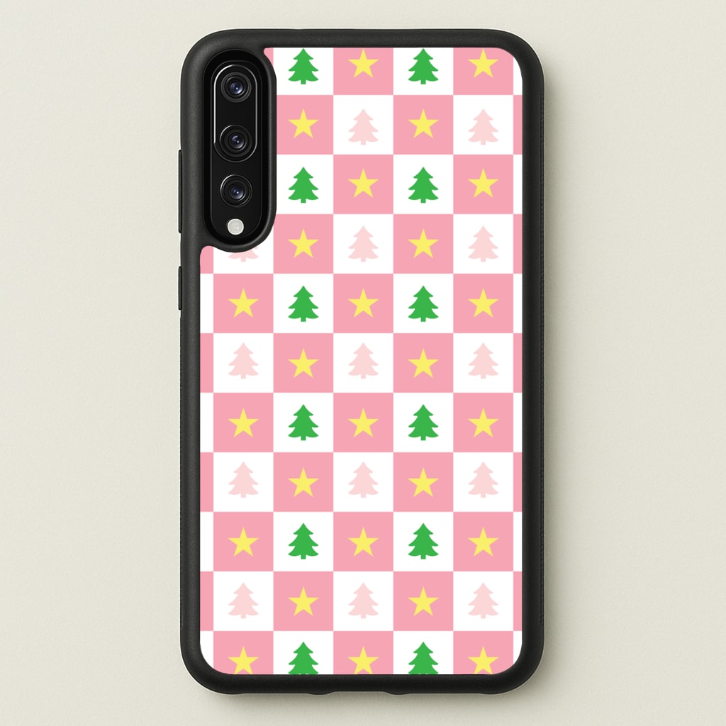 Pink And Green Tree Pattern - Christmas Patterns Phone Case for Huawei P20 Pro