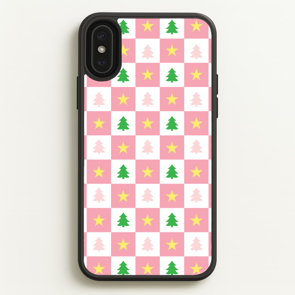 Pink And Green Tree Pattern - Christmas Patterns Phone Case for iPhone XS Max