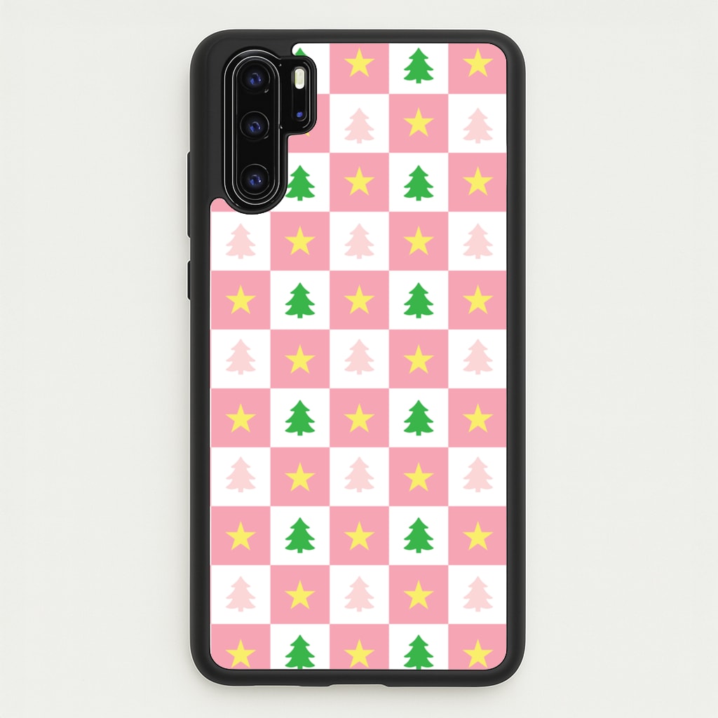Pink And Green Tree Pattern - Christmas Patterns Phone Case for Huawei P30 Pro