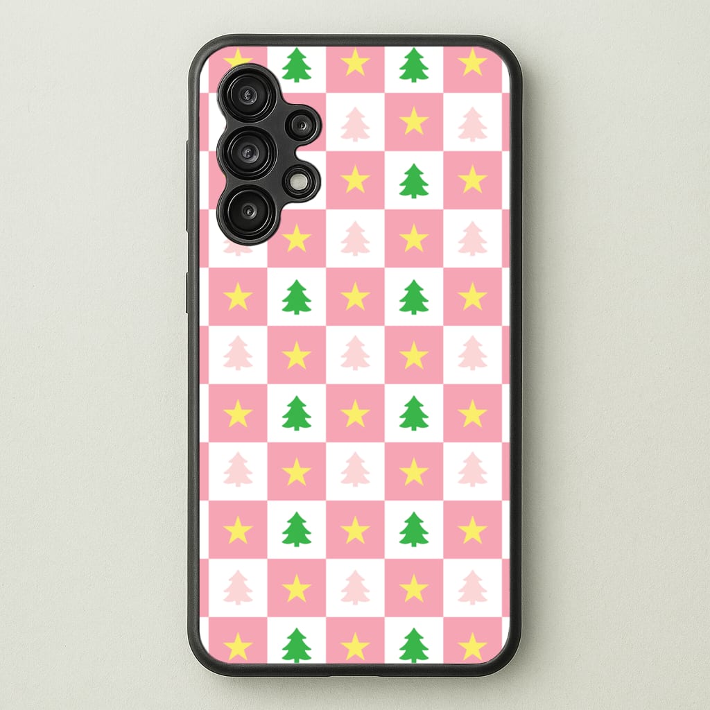 Pink And Green Tree Pattern - Christmas Patterns Phone Case for Galaxy A13