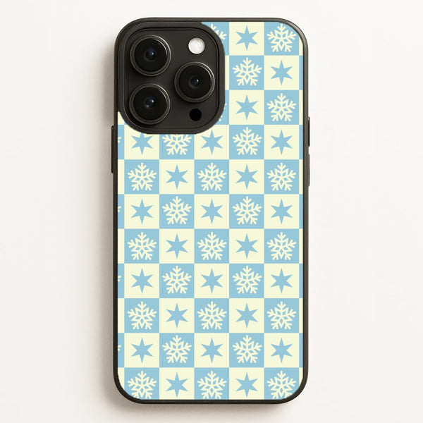 Snow And Star Pattern - Christmas Patterns Phone Case for iPhone 16 Pro Max