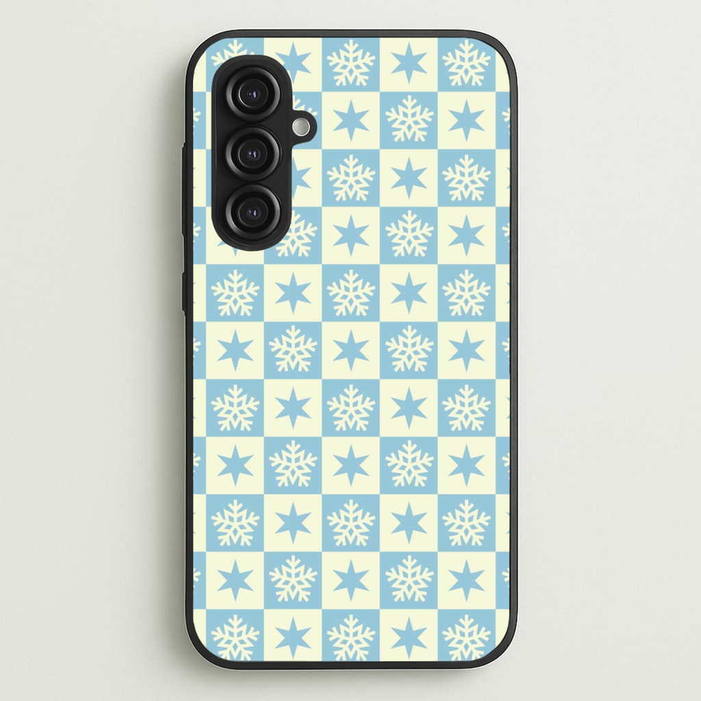 Snow And Star Pattern - Christmas Patterns Phone Case for Galaxy S23FE