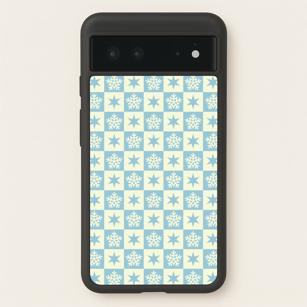 Snow And Star Pattern - Christmas Patterns Phone Case for Google Pixel 6