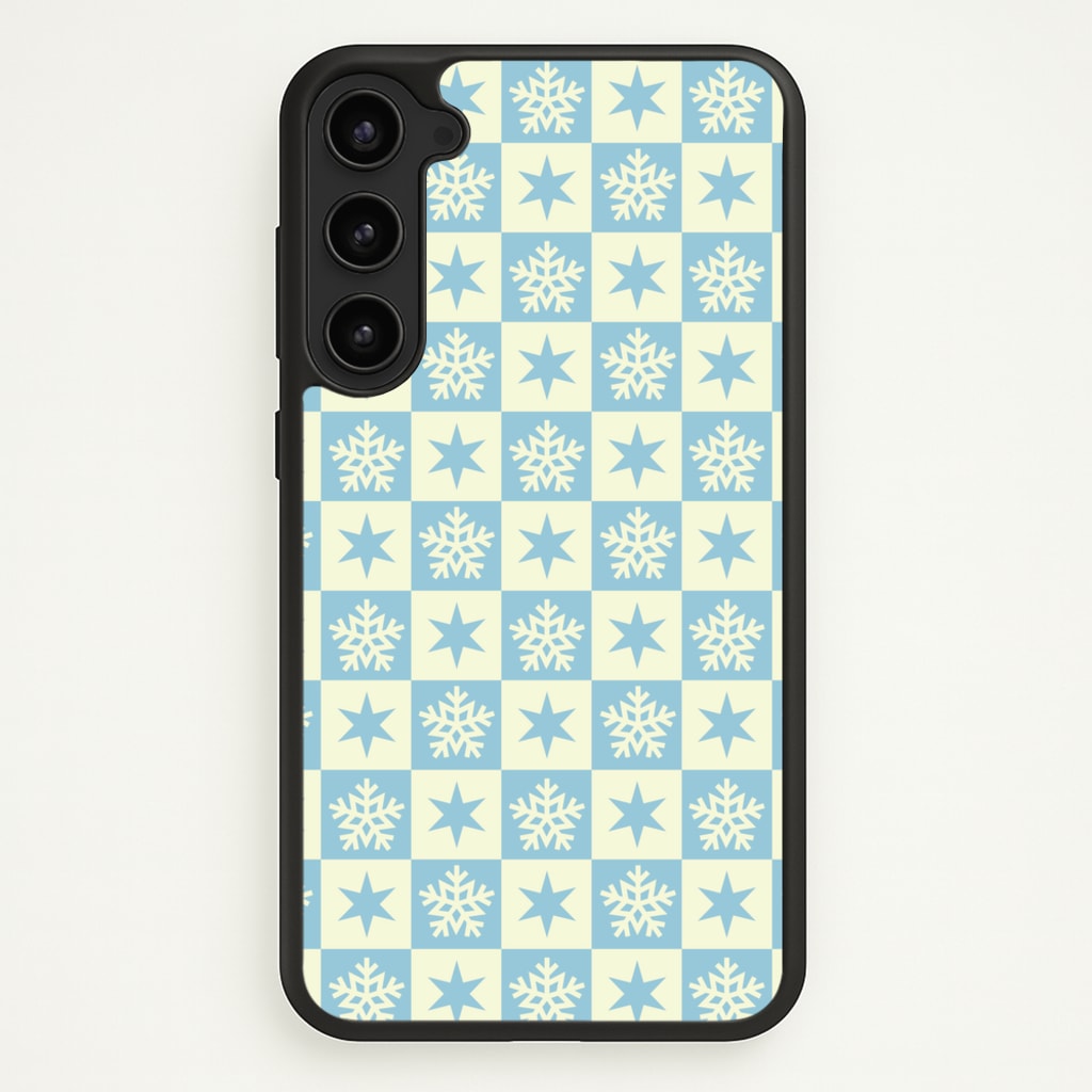 Snow And Star Pattern - Christmas Patterns Phone Case for Galaxy S23