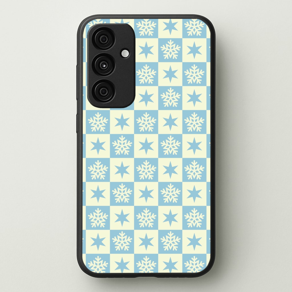 Snow And Star Pattern - Christmas Patterns Phone Case for Galaxy A35