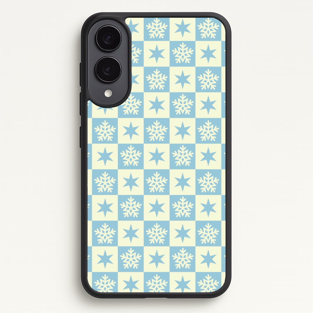 Snow And Star Pattern - Christmas Patterns Phone Case for Galaxy S25 Edge