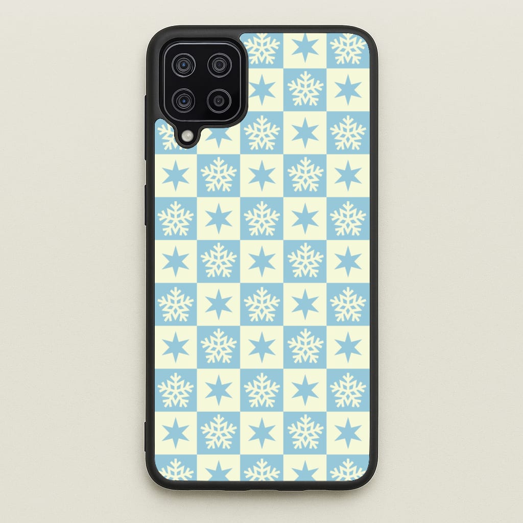 Snow And Star Pattern - Christmas Patterns Phone Case for Galaxy A12
