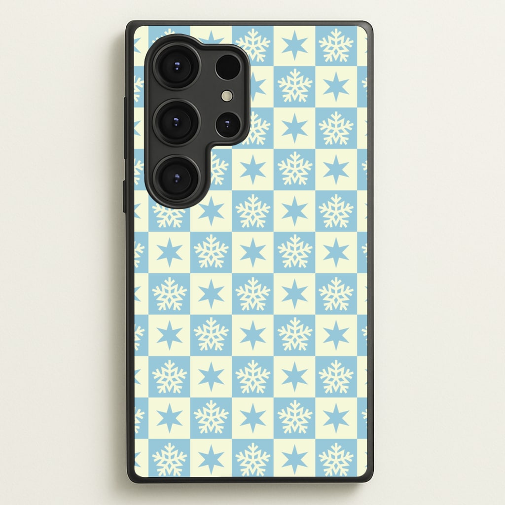 Snow And Star Pattern - Christmas Patterns Phone Case for Galaxy S25 Ultra