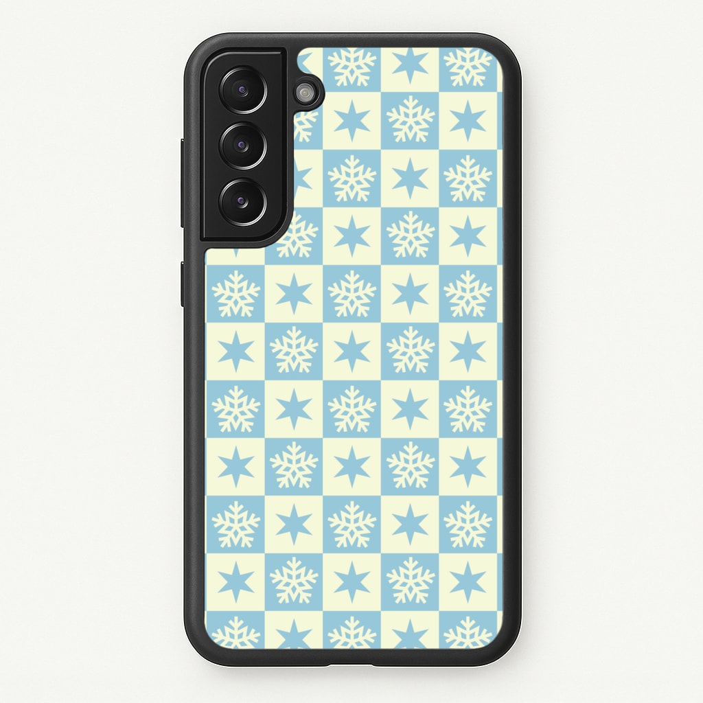Snow And Star Pattern - Christmas Patterns Phone Case for Galaxy S21