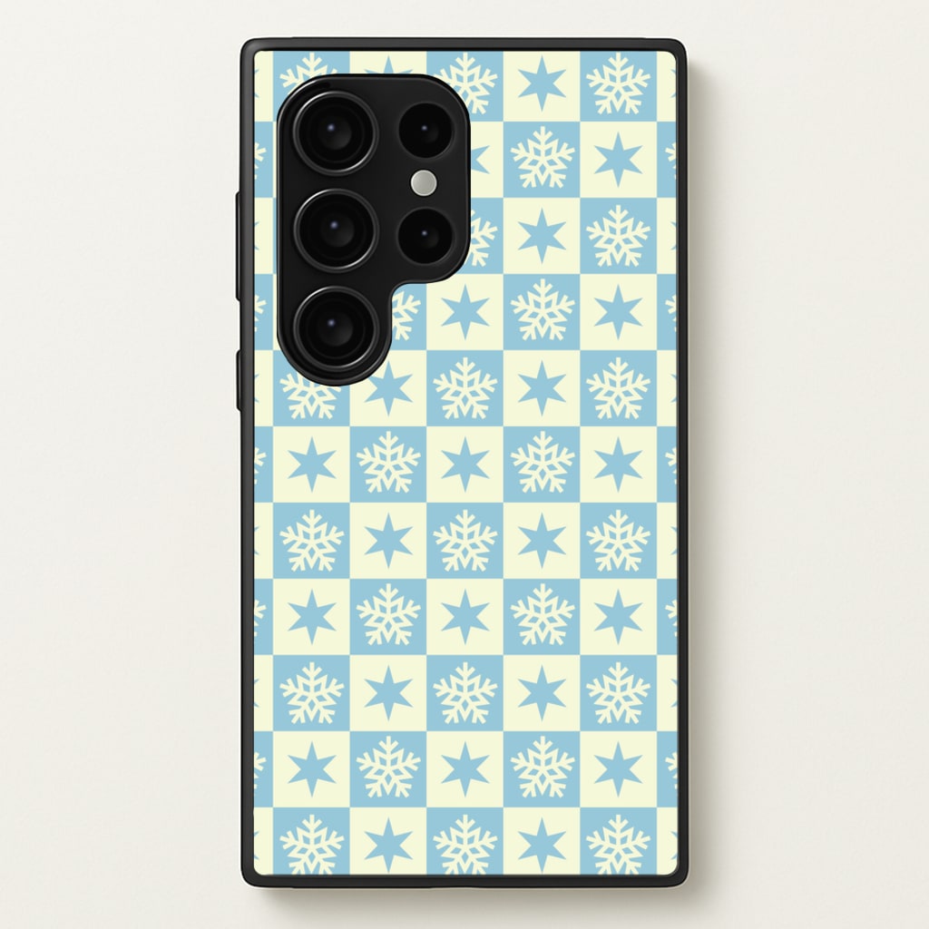Snow And Star Pattern - Christmas Patterns Phone Case for Galaxy S24 Ultra