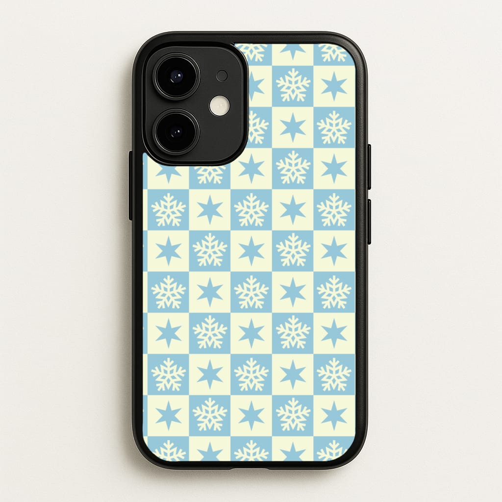 Snow And Star Pattern - Christmas Patterns Phone Case for iPhone 12 / 12 Pro