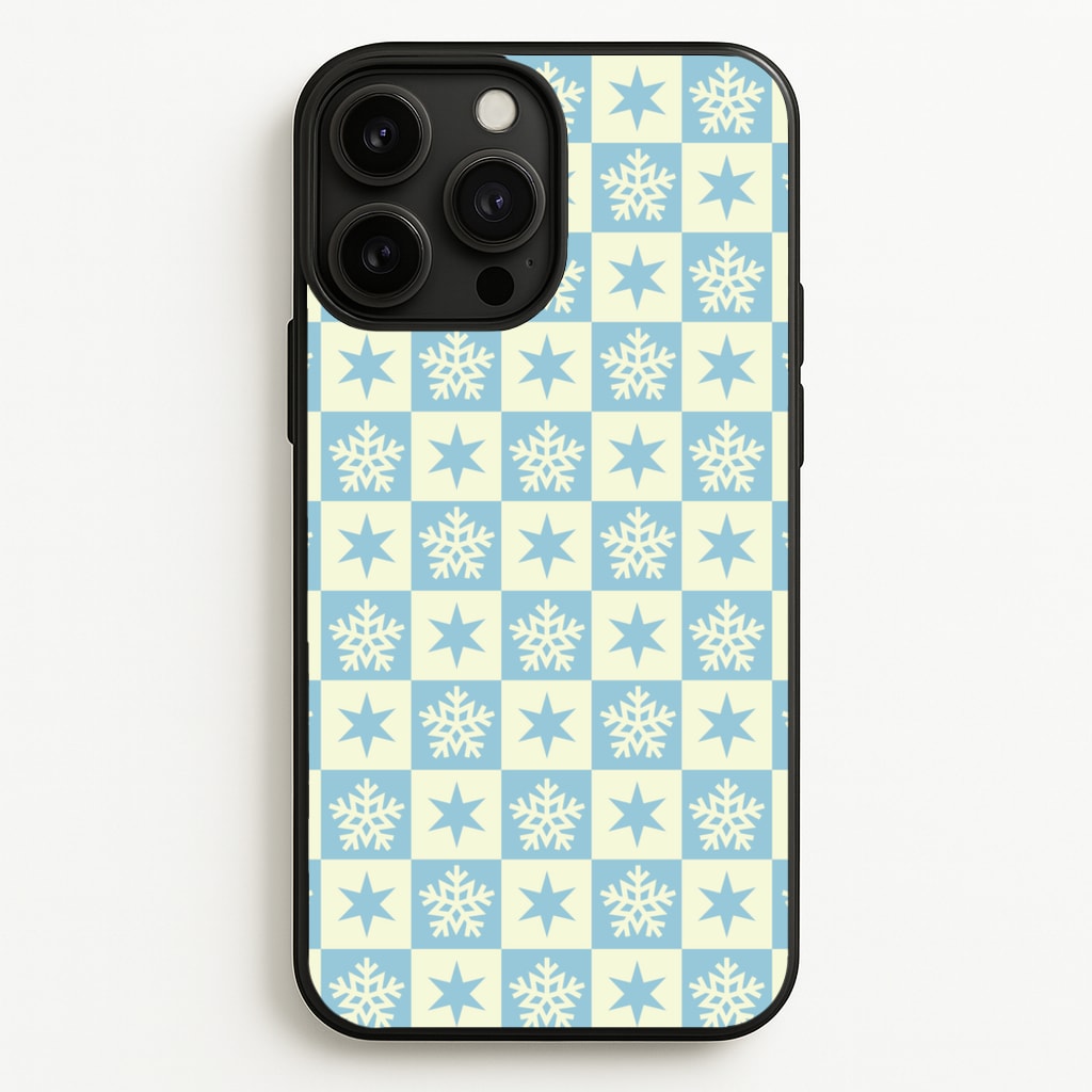 Snow And Star Pattern - Christmas Patterns Phone Case for iPhone 13 Pro Max