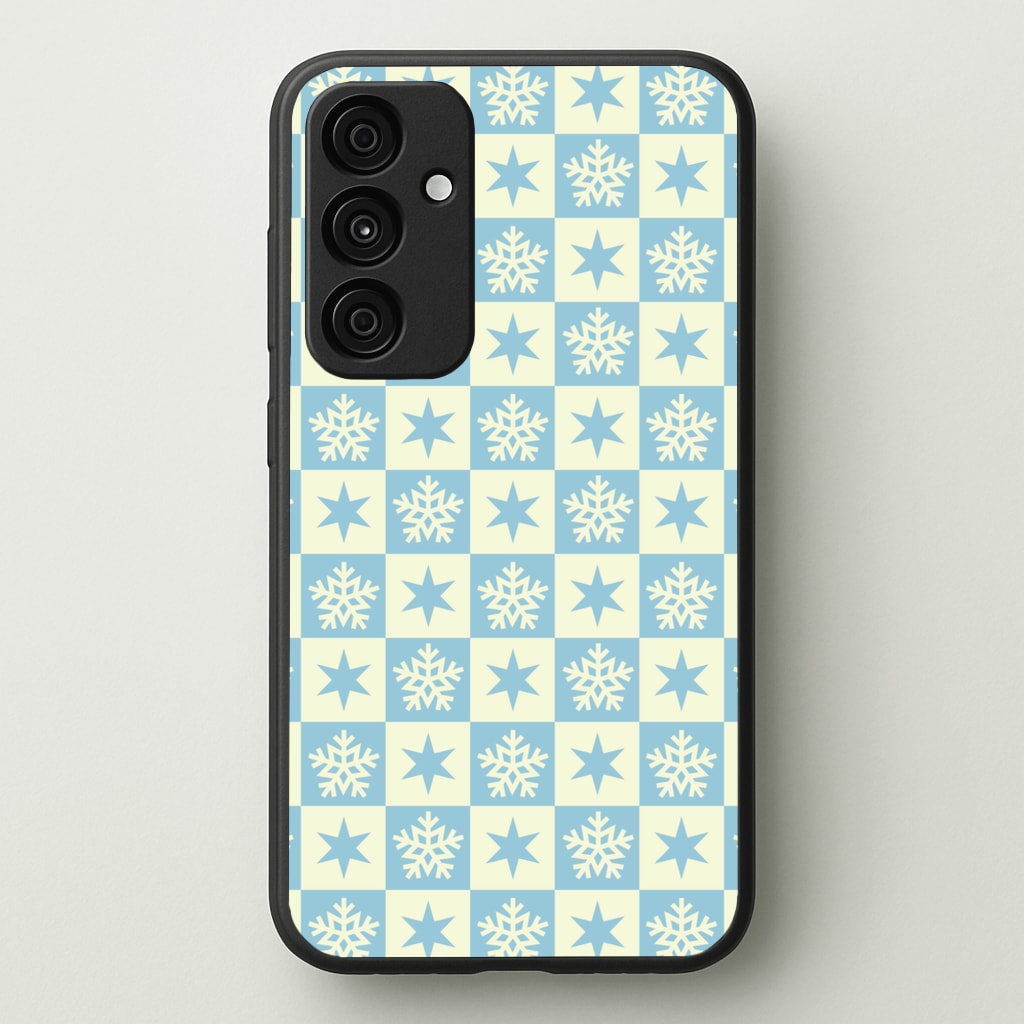 Snow And Star Pattern - Christmas Patterns Phone Case for Galaxy A55
