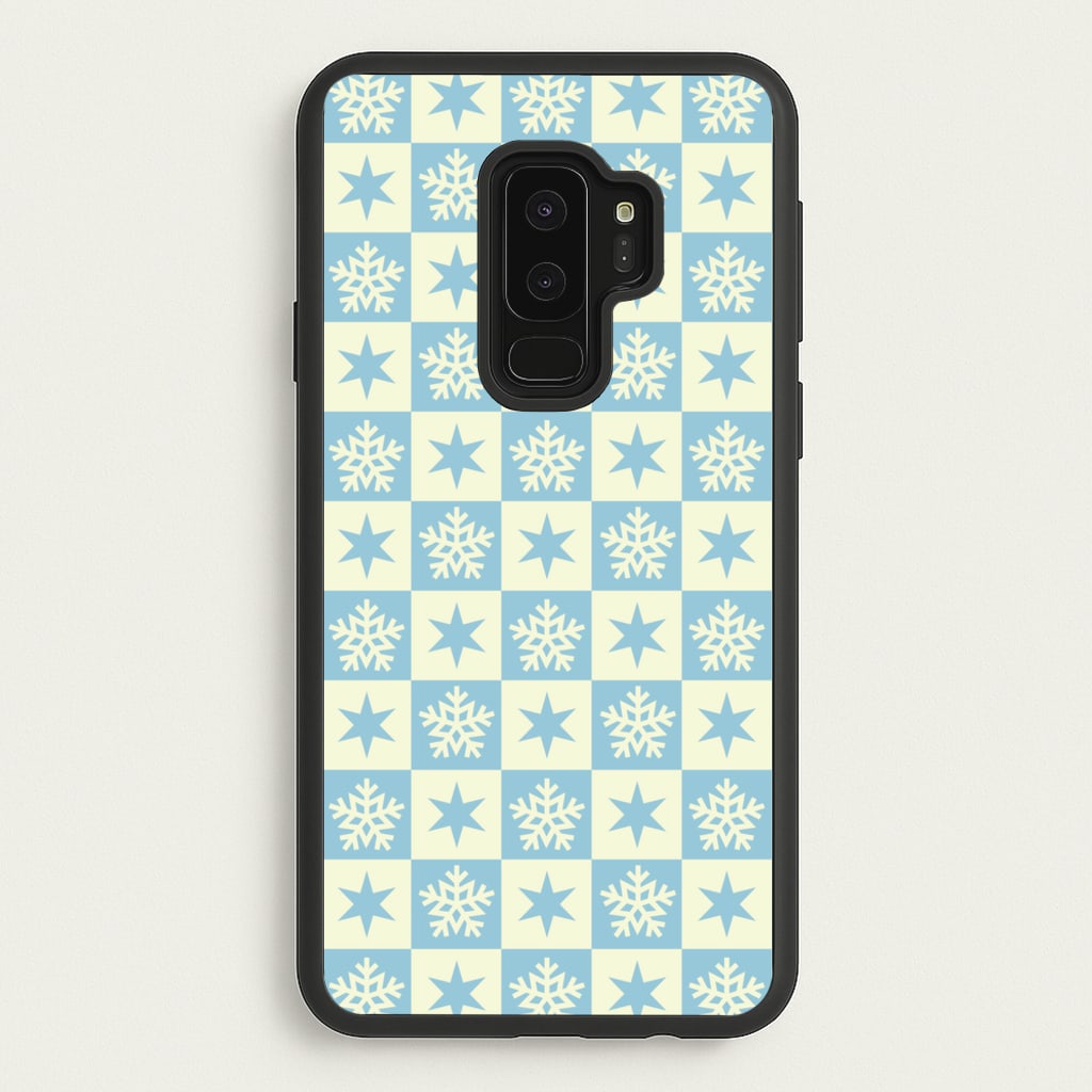 Snow And Star Pattern - Christmas Patterns Phone Case for Galaxy S9 Plus