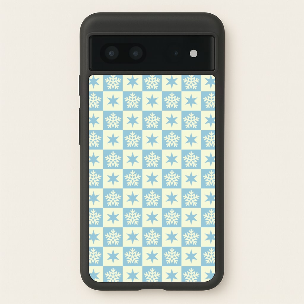 Snow And Star Pattern - Christmas Patterns Phone Case for Google Pixel 7