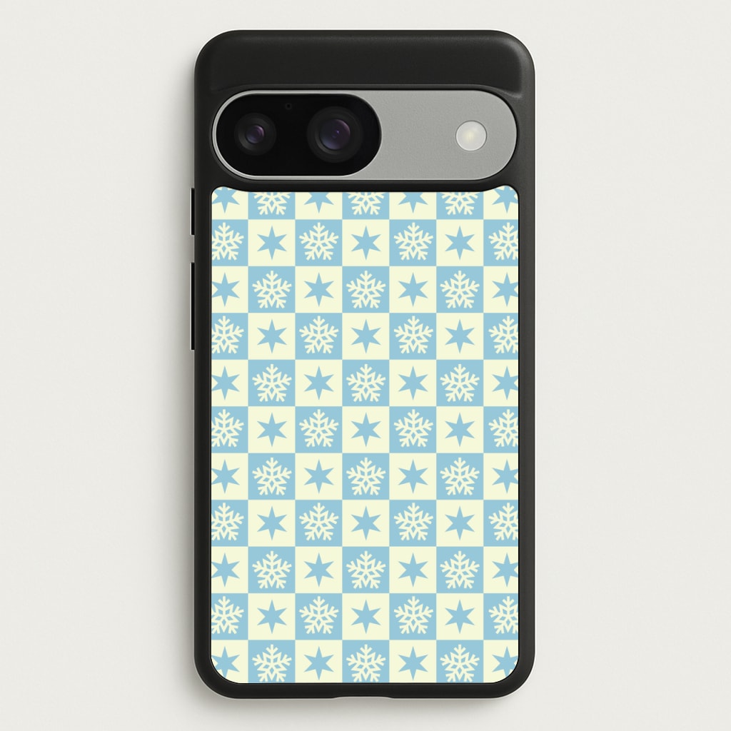 Snow And Star Pattern - Christmas Patterns Phone Case for Google Pixel 9 / 9 Pro