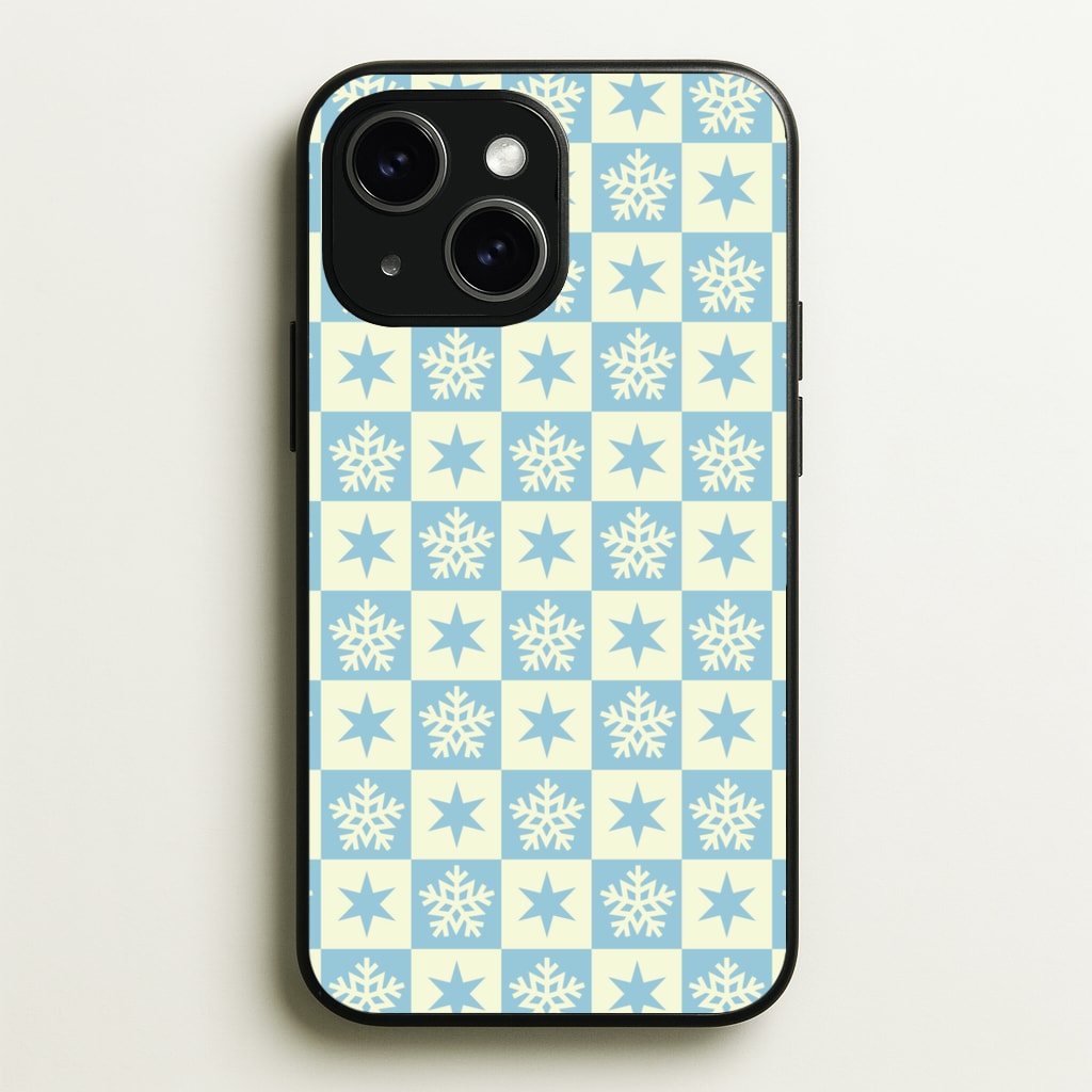 Snow And Star Pattern - Christmas Patterns Phone Case for iPhone 15
